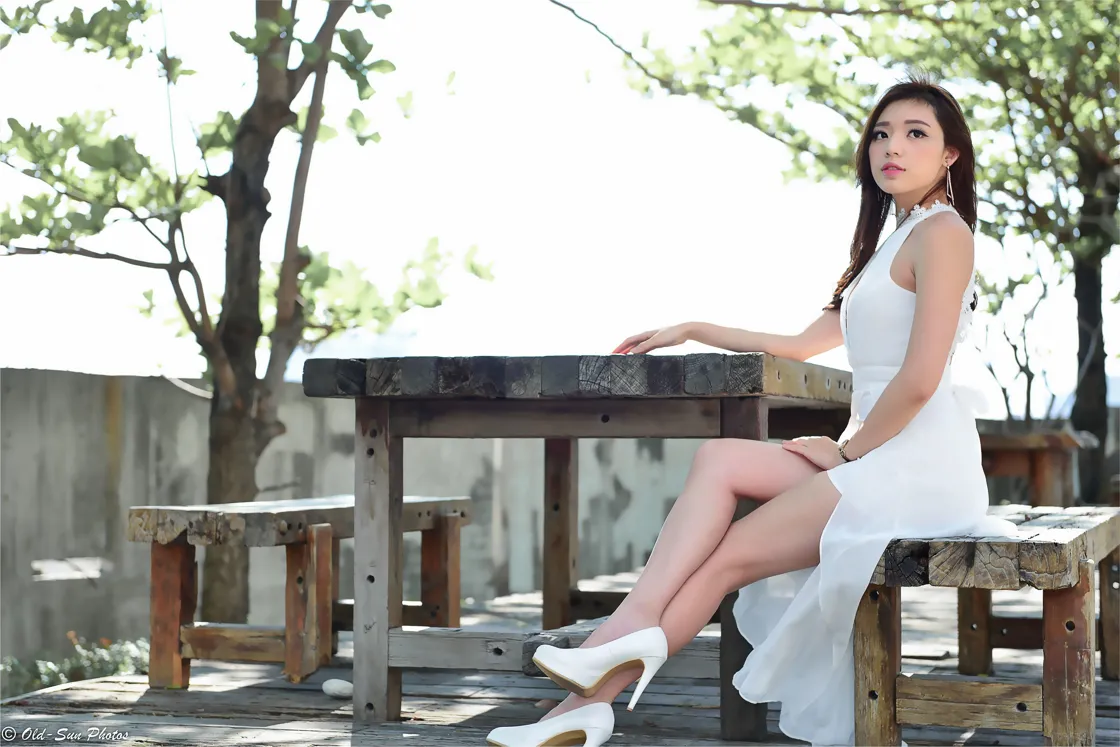 [Mzsock] NO.156 Xie Liqi white dress with high heels and beautiful legs street photography#[105P]-16